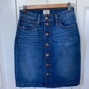 J. Crew Button Front Denim Skirt